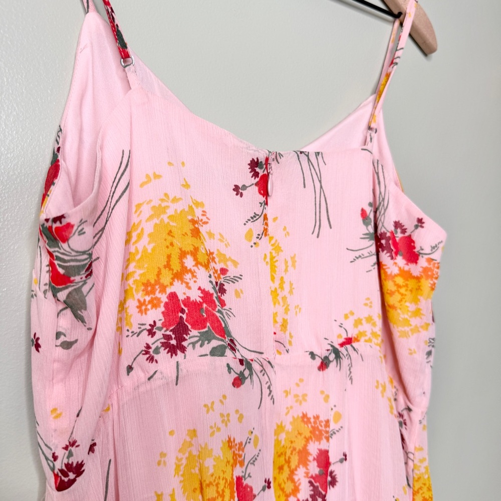 J. Crew Mercantile Floral Tiered Maxi Dress‎ Sunburst Bouquet Pink Yellow Size 8 - Picture 9 of 12